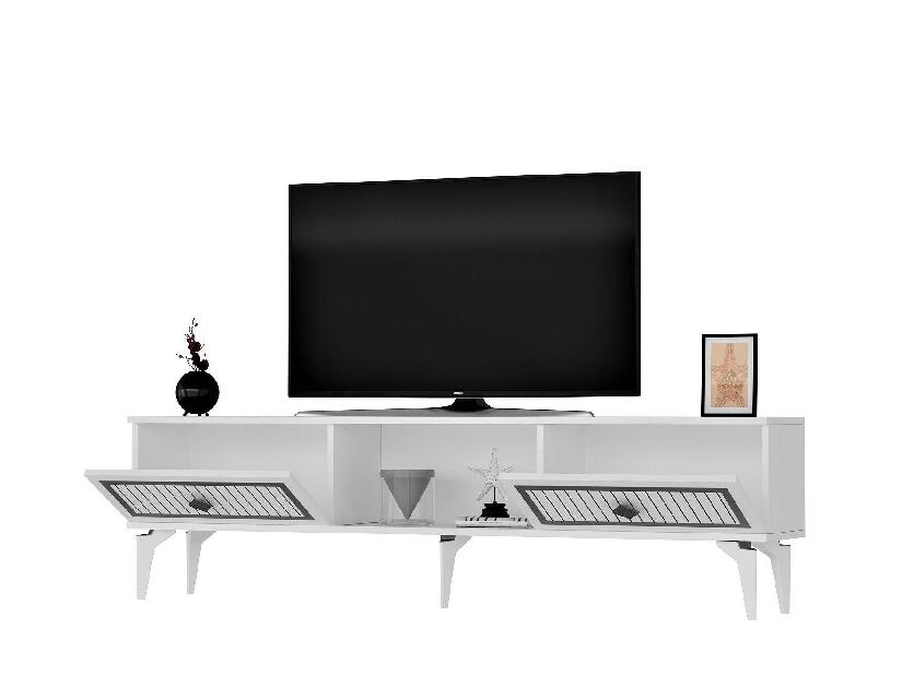 TV asztal/szekrény Kututa 2 (fehér + ezüst) 