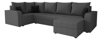 Rohová sedačka v tvare U Harmony Long (tmavosivá + čierna) (L)