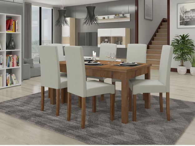 Blagovaonica Raviel 1 (hrast lefkas + svijetlosiva)