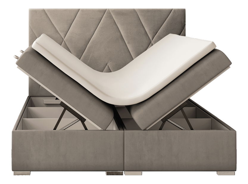 Bračni krevet Boxspring 160 cm Lanarra (bež) (s prostorom za odlaganje)