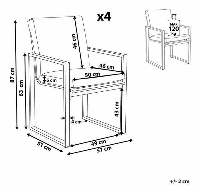 Set scaune 6 buc. Paole (gri)