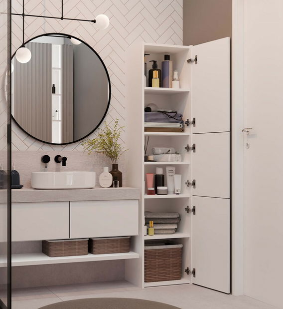 Kúpeľňová skrinka Samways 4 (biela)