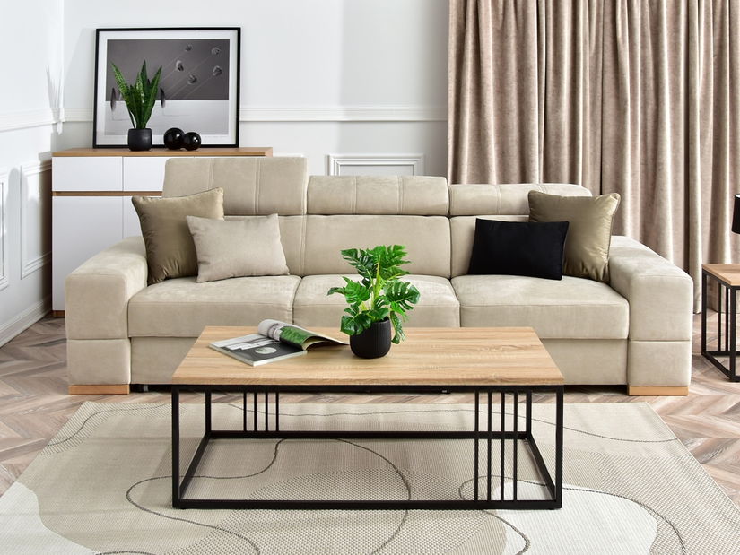 Dohányzóasztal Madeleine Xl (szonoma + fekete)