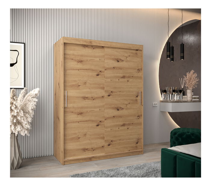 Ormar za garderobu 150 cm Toki (hrast artisan + bijela mat)