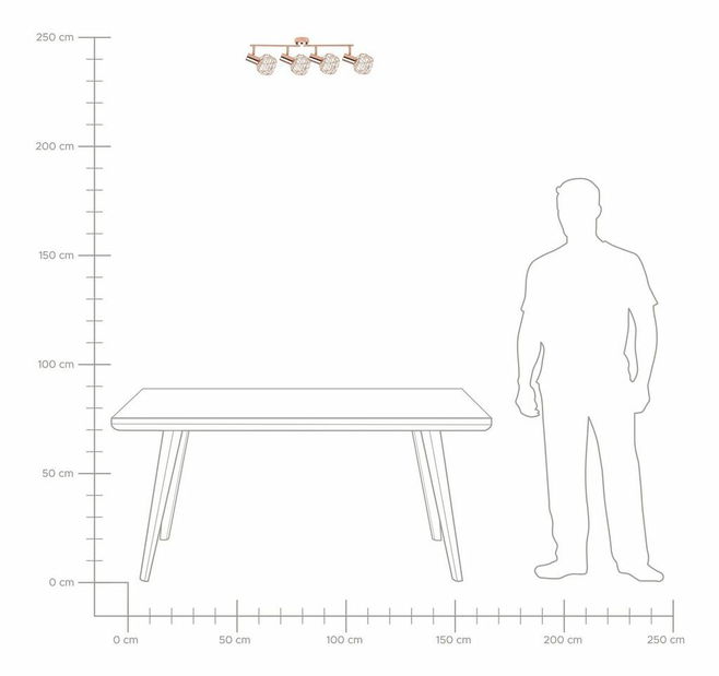 Závesná lampa Caldas (medená)