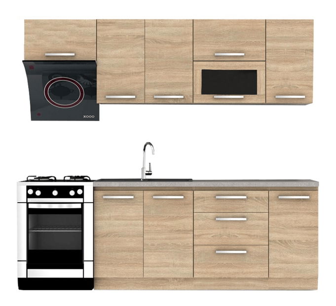 Bucătărie Noliana 240 cm (Stejar sonoma)