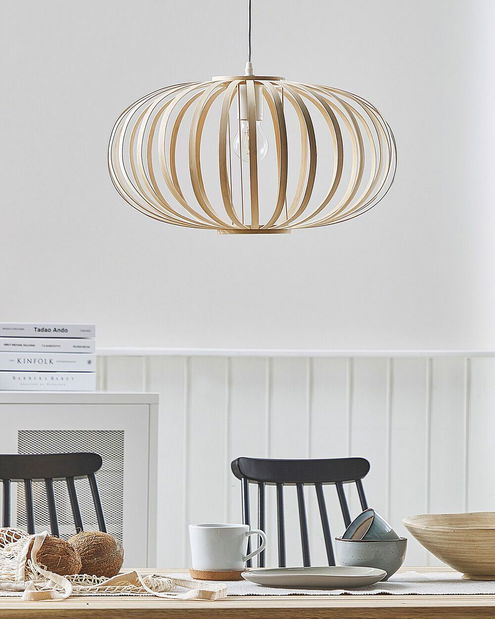 Függő lámpa HEVILA (világos fa)