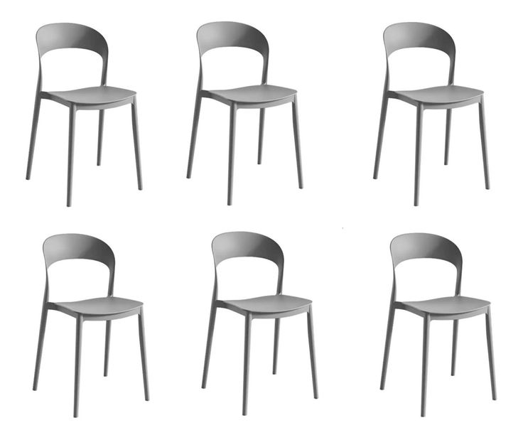 Set 6 buc. scaune bucătărie Recibir (gri) *resigilat