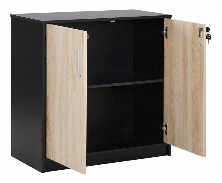 Dulap Zirkone (Negru + lemn deschis) 