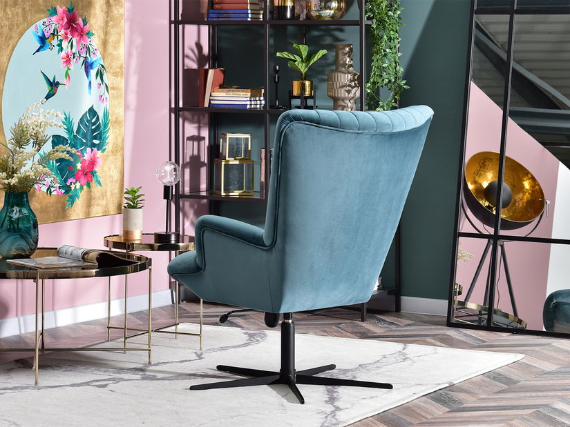 Relaxačné kreslo Elesenta (modrá + čierna)