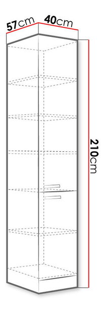 Visoki ormarić 40 DK-210 2F Mirjan Multi (siva + sivi sjaj)