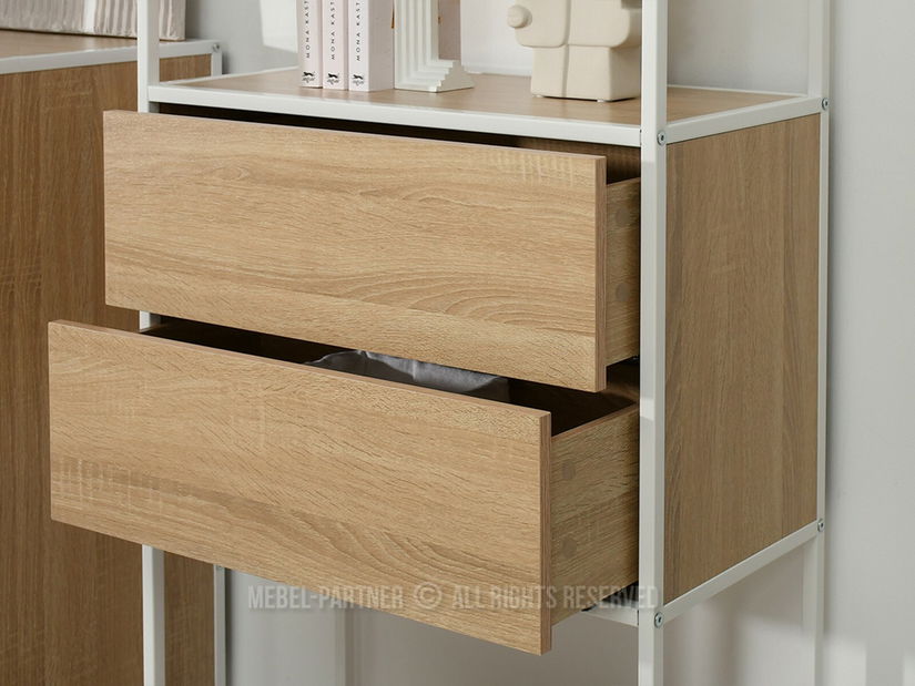 Regál Soren Reg (sonoma + biela)