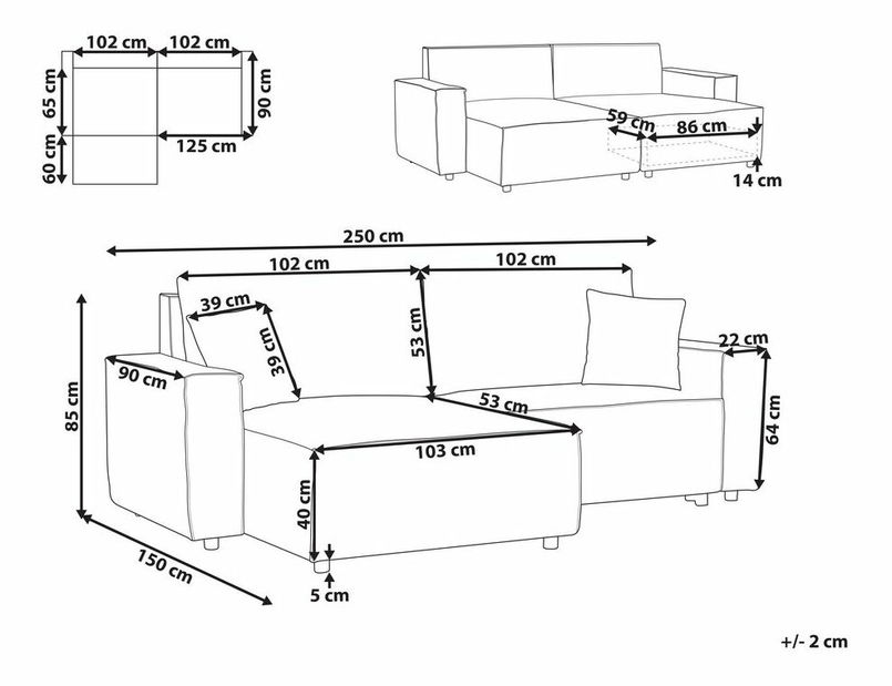Rohová sedacia súprava Karina (sivobéžová) (P)