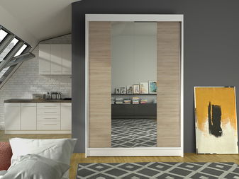 Ruhásszekrény Lawana 2 (fehér + szonoma)