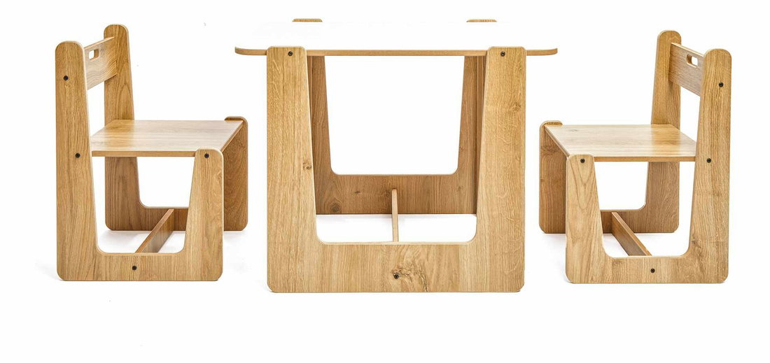 Set detský stolík a stolička Callie 2 (biela + naturálna)