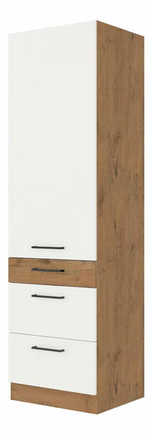 Potravinová kuchynská skrinka Virion 60 DKS 210 3S 1F (dub lancelot + lesk biely)