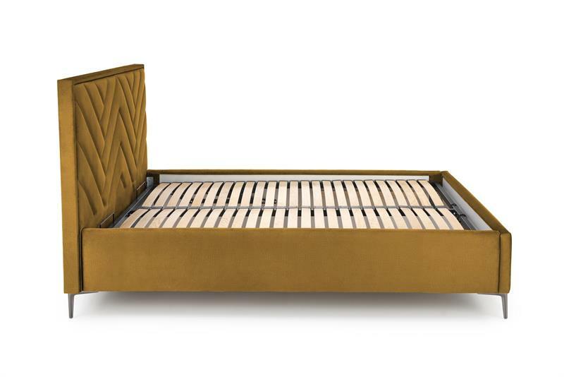 Manželská posteľ 160 cm Mondelo 160 (bez čela postele) (s úložným priestorom) (s roštom) (horčicová)