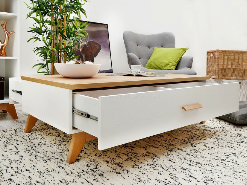 Konferenčný stolík Balones BG17 (biela + dub)