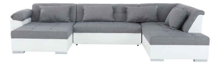 Rohová sedačka U Lenona (biela + svetlosivá) (P)