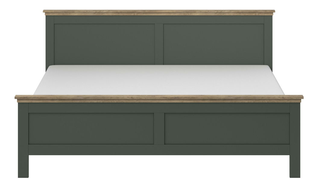 Pat matrimonial 140 cm Elvina S ZJU30 (verde + stejar lefkas închis)