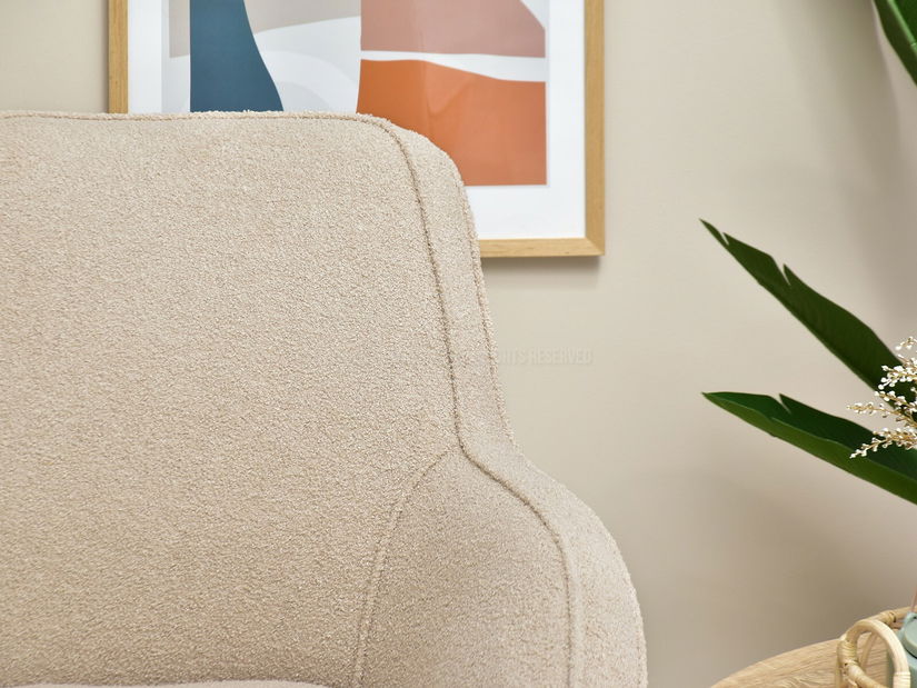 Relaxačné kreslo Merch (béžová + dub)