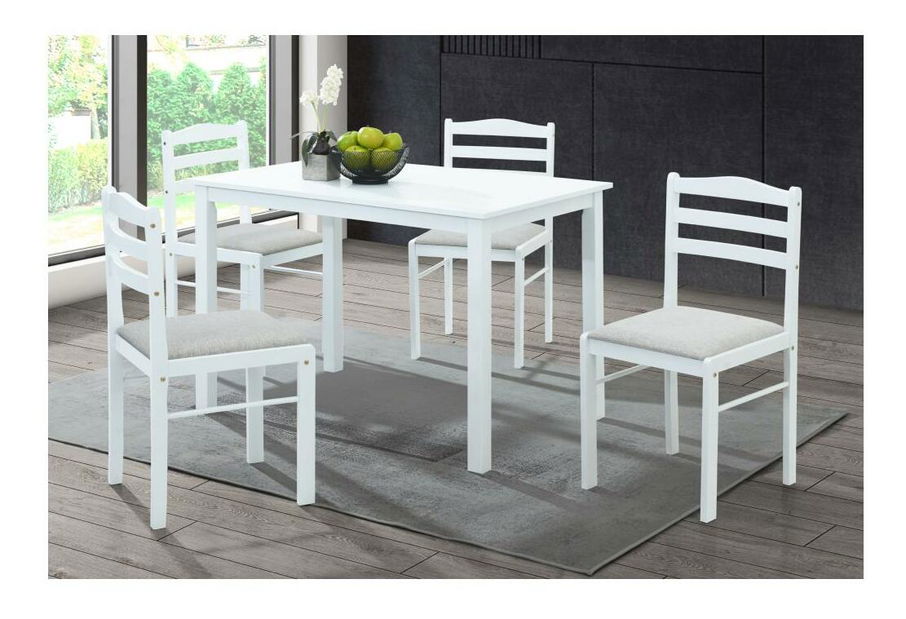 Jedálenský set Sesiones (biela + béžovosivá) (pre 4 osoby)