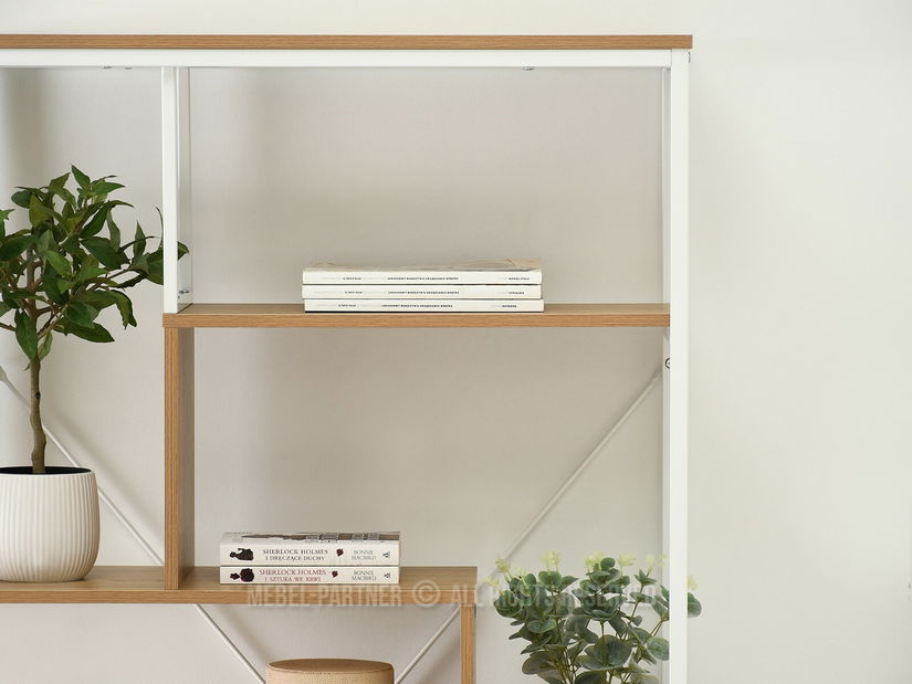 Regál Harp B (tölgy + fehér)