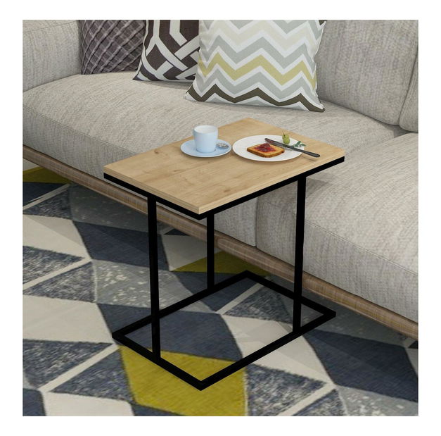 Pomoćni stolić Tuvipi (hrast + crna) 