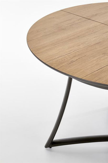 Blagovaonski stol na razvlačenje 118-140 cm Marya (prirodno drvo + crna) (za 4 do 6 osoba)