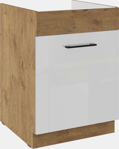 Dolná kuchynská skrinka Virion 60 ZL 1S BB (dub lancelot + biely lesk)