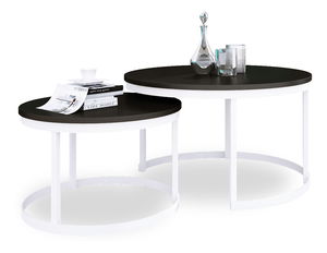 Set 2 kom. stolića za kavu Otir (bijela + crna)