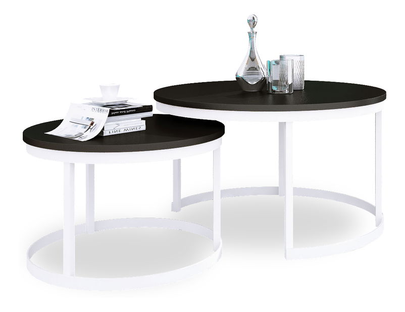 Set 2 ks. konferenčných stolíkov Otir (biela + čierna)