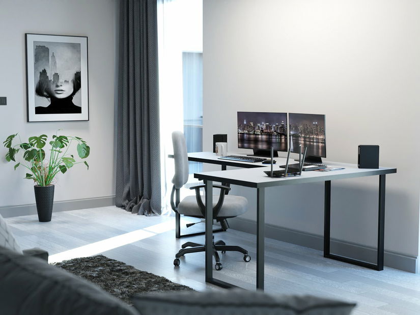 Sarok PC asztal Vintid (fehér + fekete) *bazár