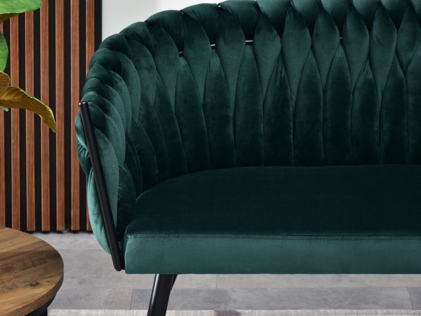 Pohovka dvojsedačka Radio (zelená + čierna)