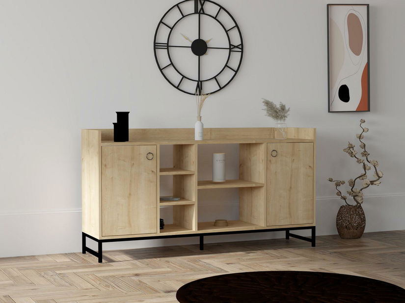 Skrinka Masumu (dub zafírový + čierna) 