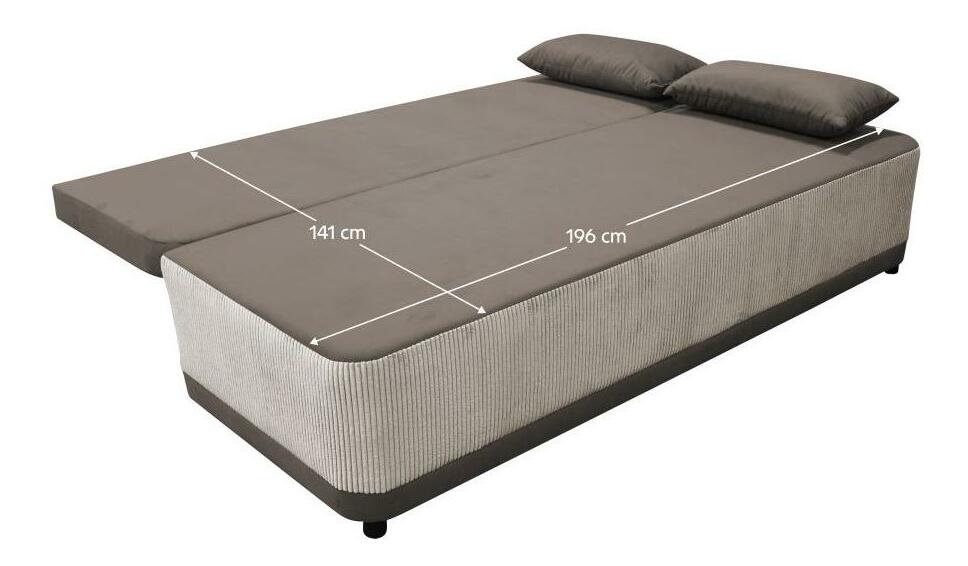 Sofa na razvlačenje Sonta (sivo-bež) (s prostorom za odlaganje)