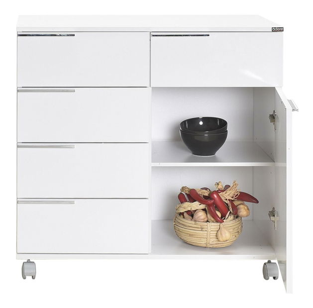 Comodă cu roți Aderyn 2 (alb)