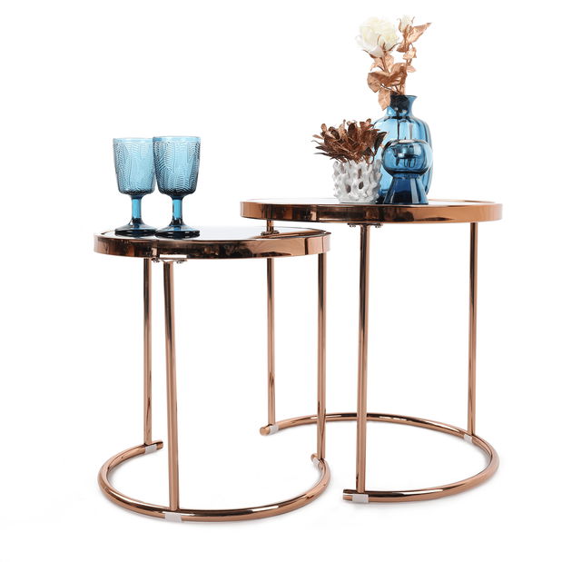 Konferenčný stolík Monet (ružové zlato + čierna)