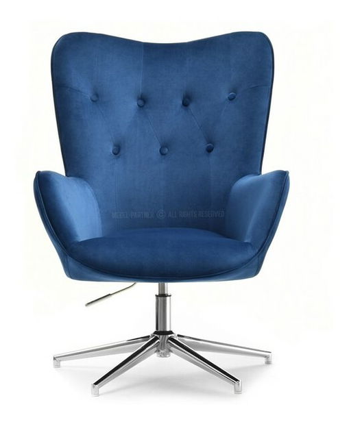 Fotoliu Truni (albastru marin + crom)