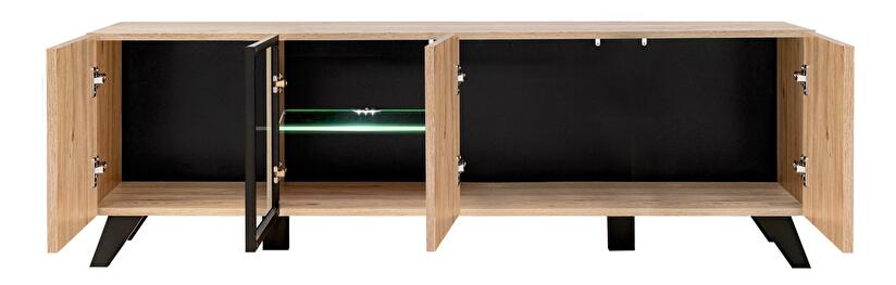 TV asztal/szekrény Lyran (hikori jackson + fekete)