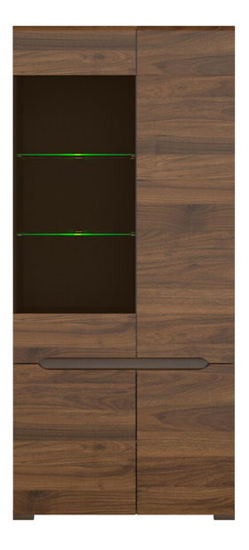 Vitrína BRW Elpasso REG1W3D/20/9 (Sivý wolfrám + Orech kolumbia)