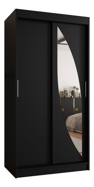 Ruhásszekrény 100 cm Milain (fekete)