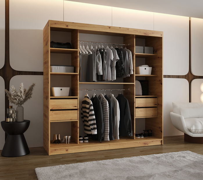 Ruhásszekrény 200 cm Ulta (artisan tölgy)