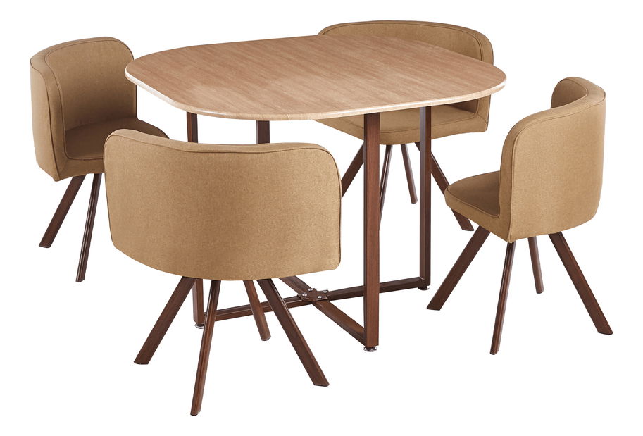 Blagovaonski set 4+1 Brianite (svijetlosmeđa + prirodna) *Outlet moguća oštećenja