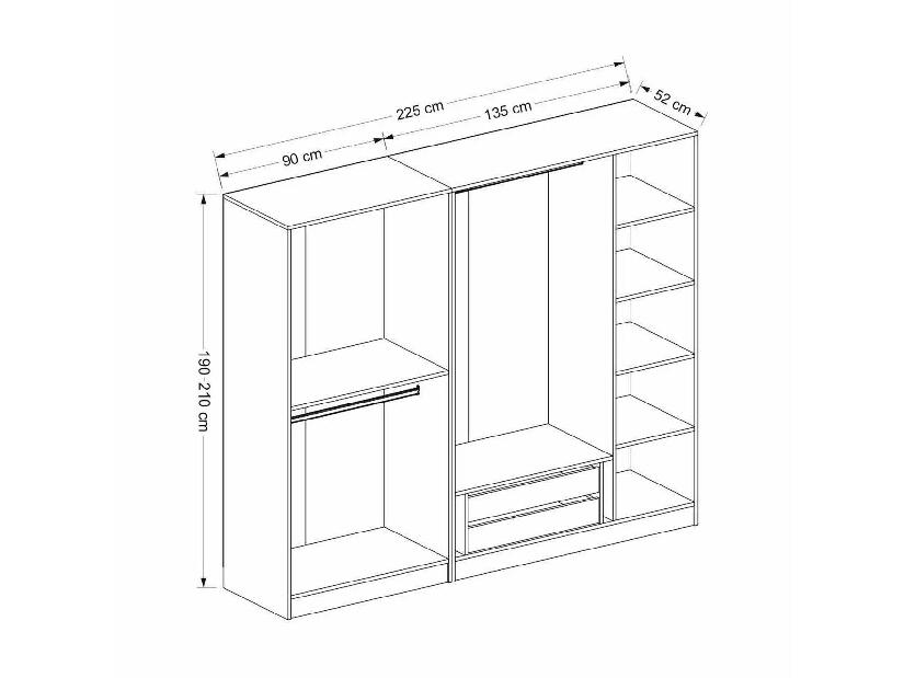 Ormar za garderobu Kalia 3805 (bijela)