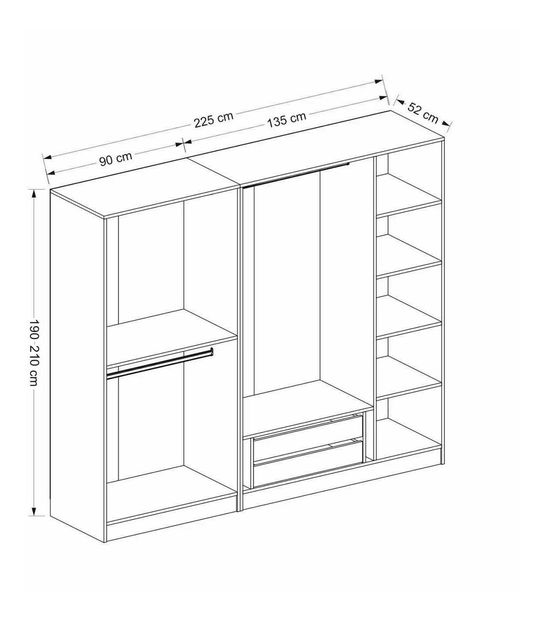Dulap de haine Kalia 3805 (Alb)
