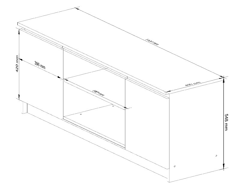 TV asztal Dariel (wenge + fehér)