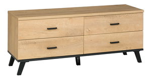 Masă TV/Dulap typ 7 Siralla (stejar lefkas + negru)