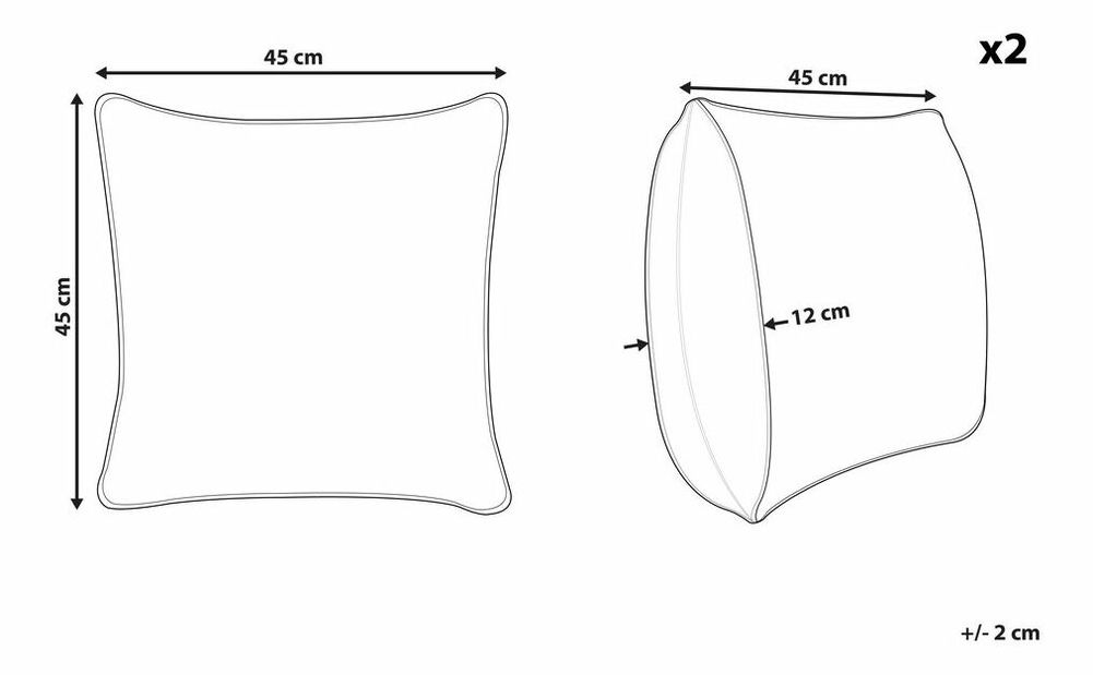 Set 2 buc perne decorative 45 x 45 cm Manke (galben)