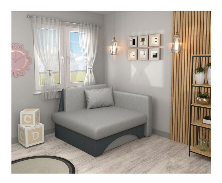 Kreslo Kubosik new (sivá + tmavosivá) (pravá)